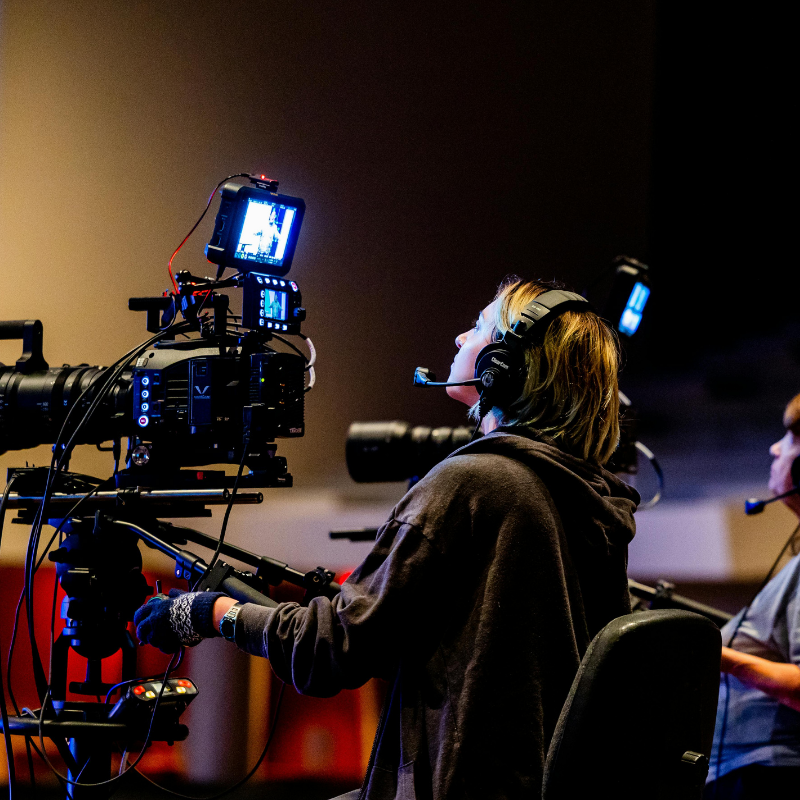 Camera crew working on a film production