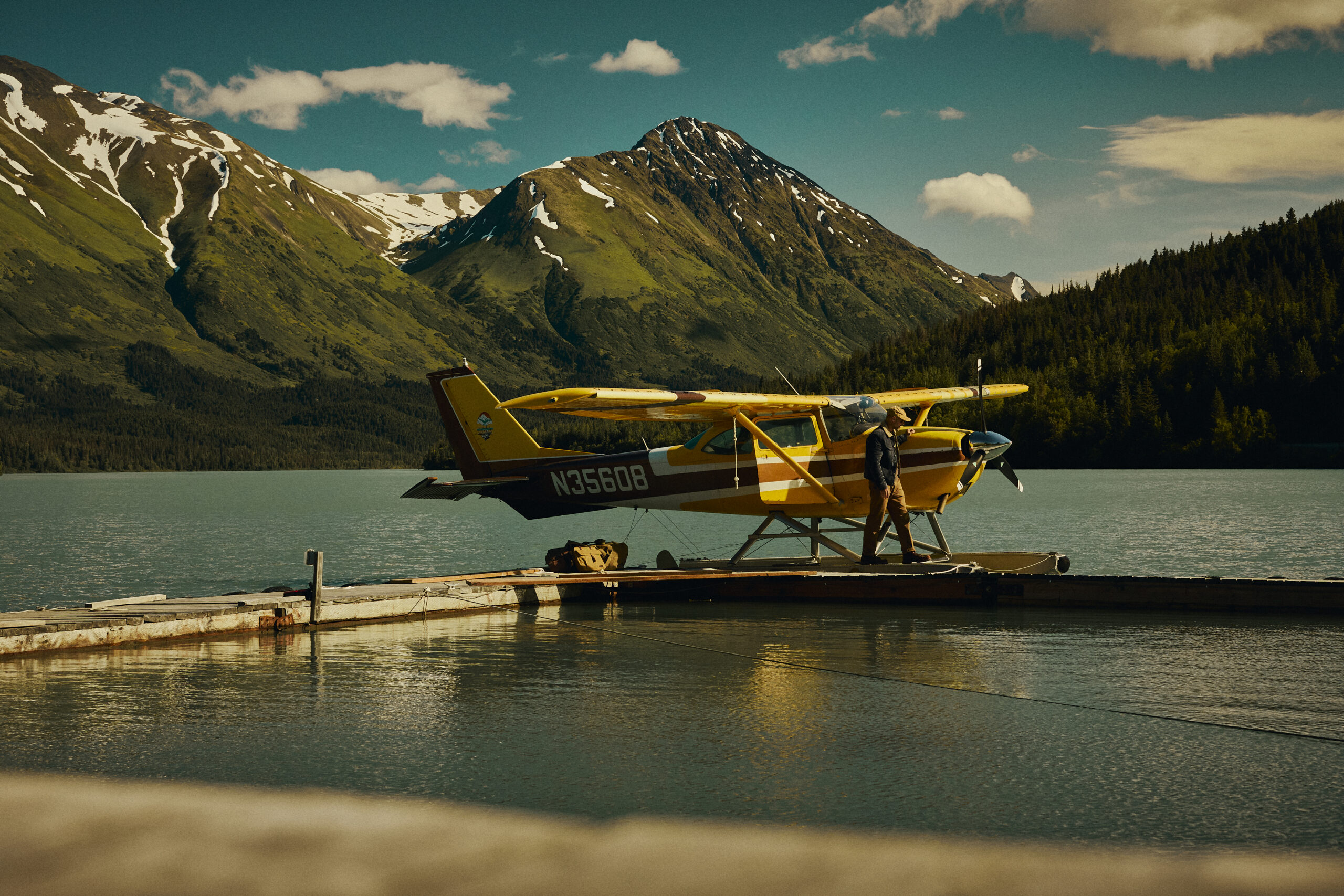 Floatplane at a remote Alaska filming location
